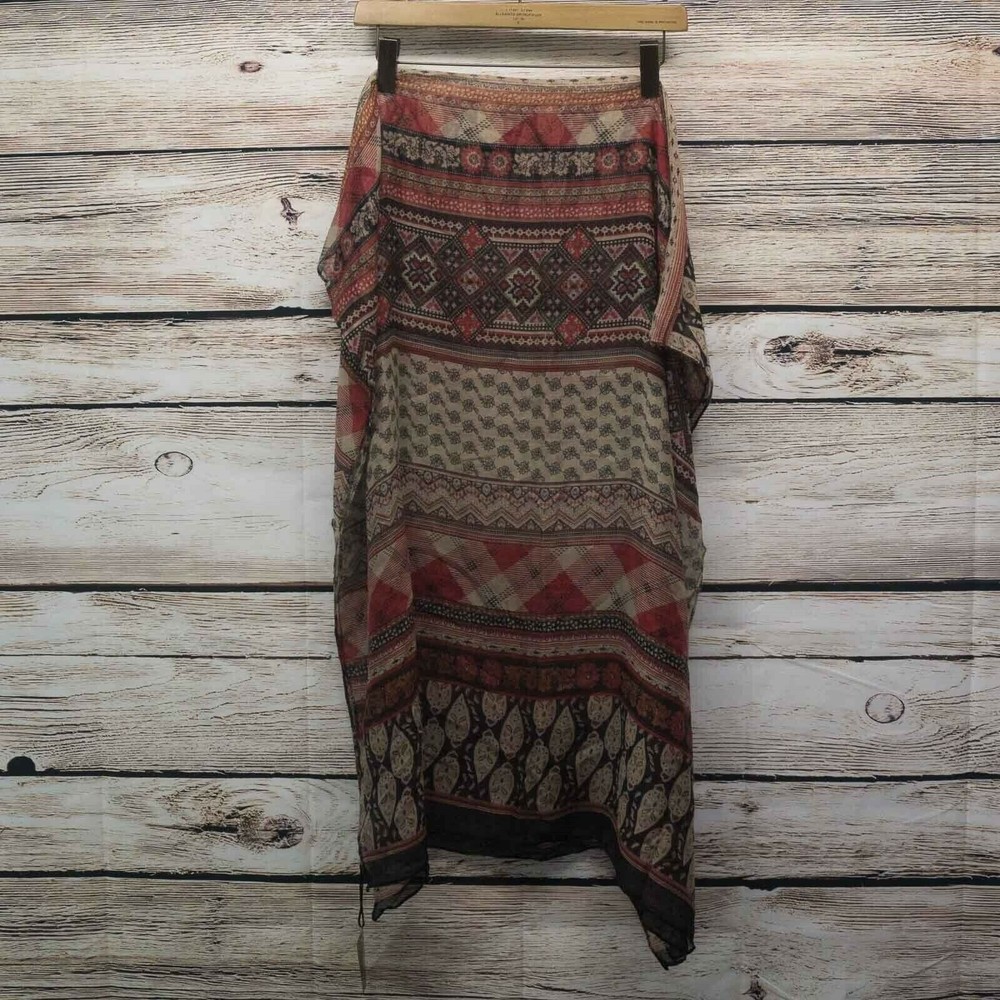 Gold Coast Shawl Scarf Floral Plaid Paisley Print 73x31